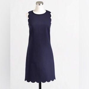 J. Crew Scallop Hem Pencil Dress, Navy, Size 00P